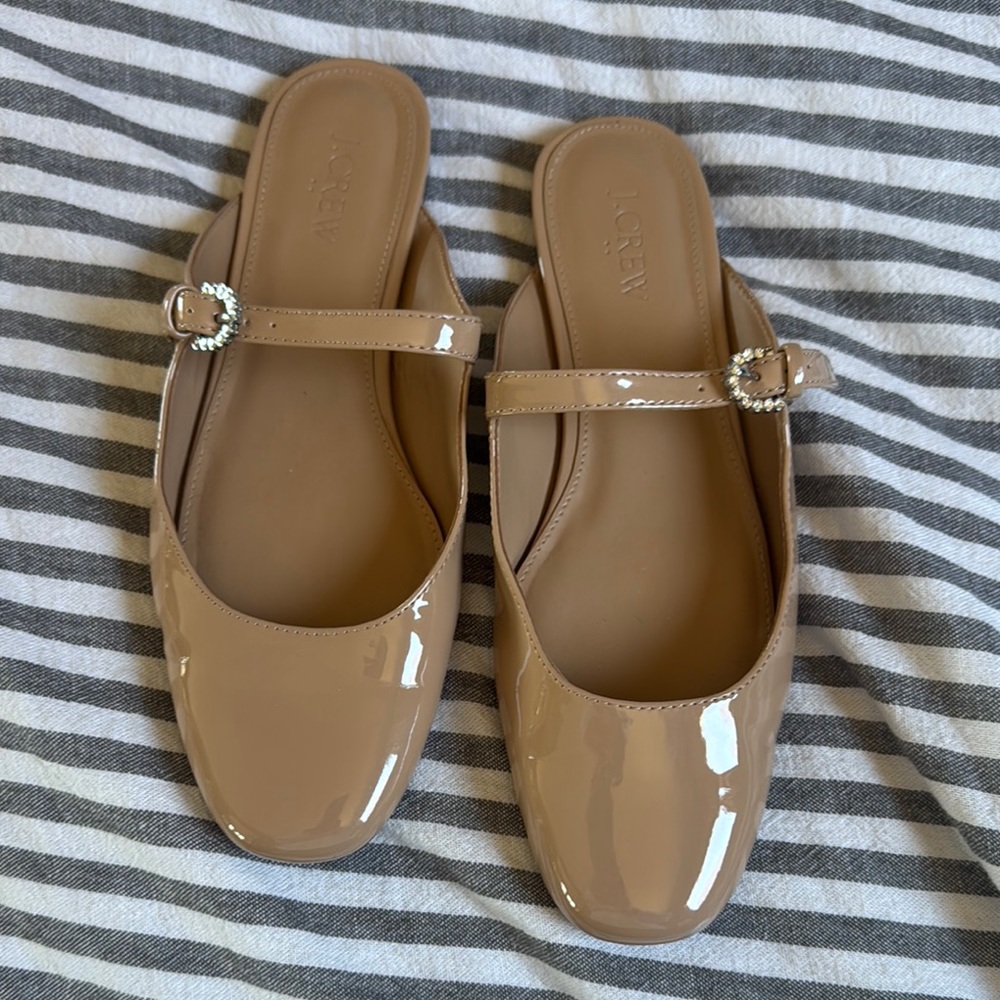 J crew nude patent leather mule Shoes